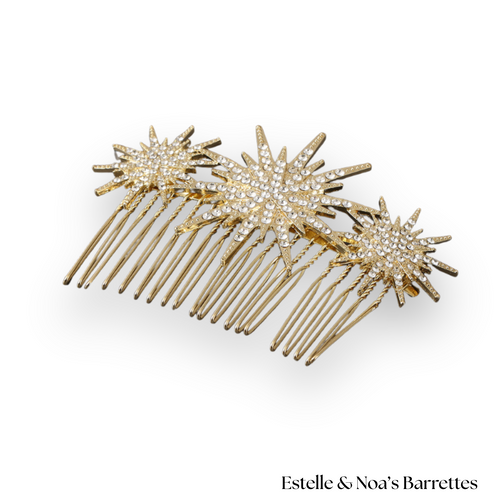 Aurélie Star Comb | Crystal Gold