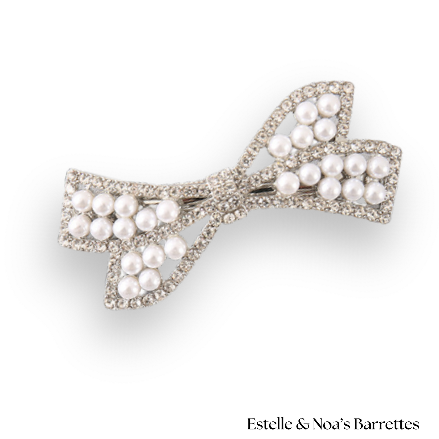 Chérie Pearl Bow Clip | Gold & Crystal