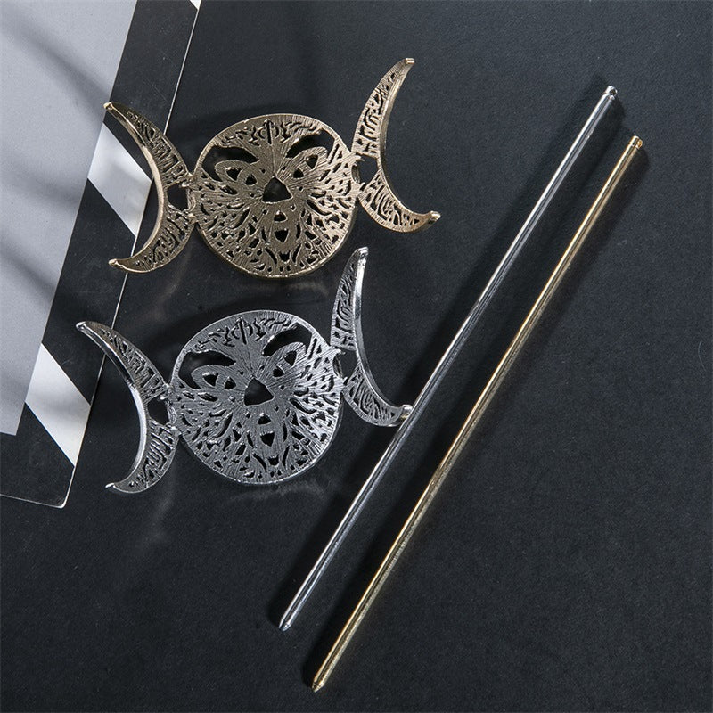 Aurelia Moon Hair Stick | Antiqued Gold