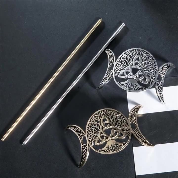 Aurelia Moon Hair Stick | Antiqued Gold
