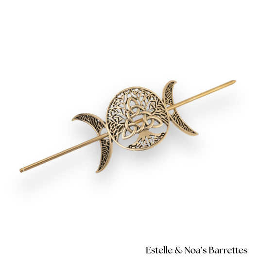 Aurelia Moon Hair Stick | Antiqued Gold